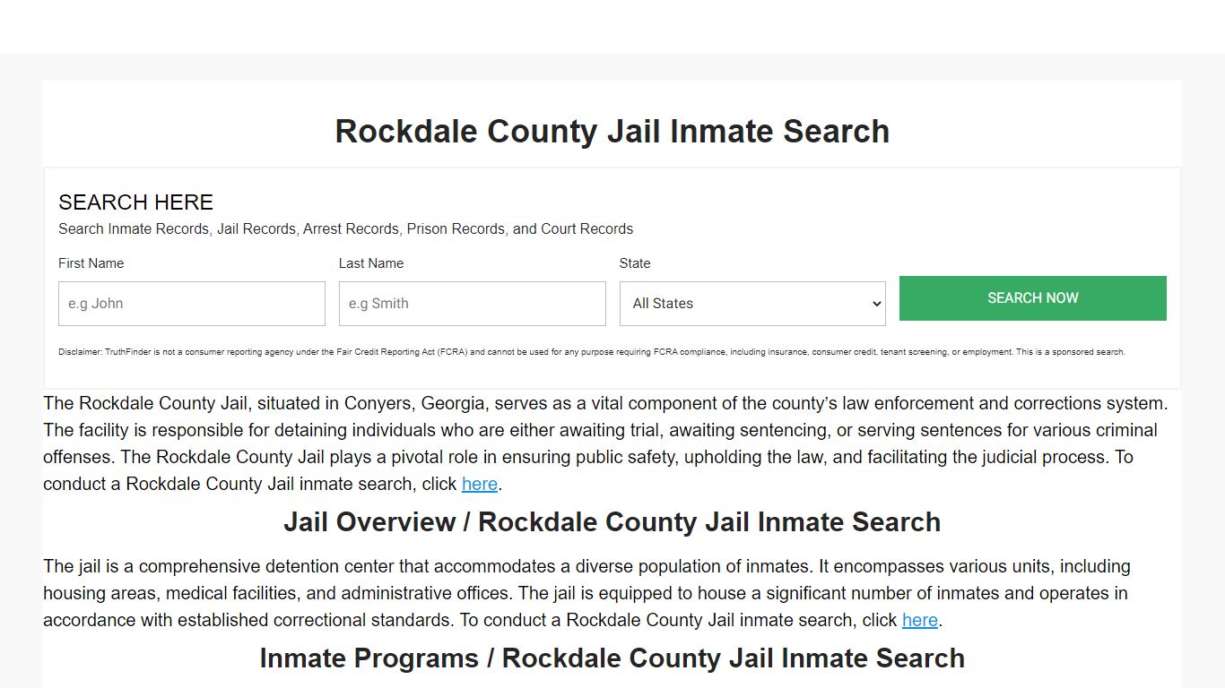 Rockdale County Jail Inmate Search